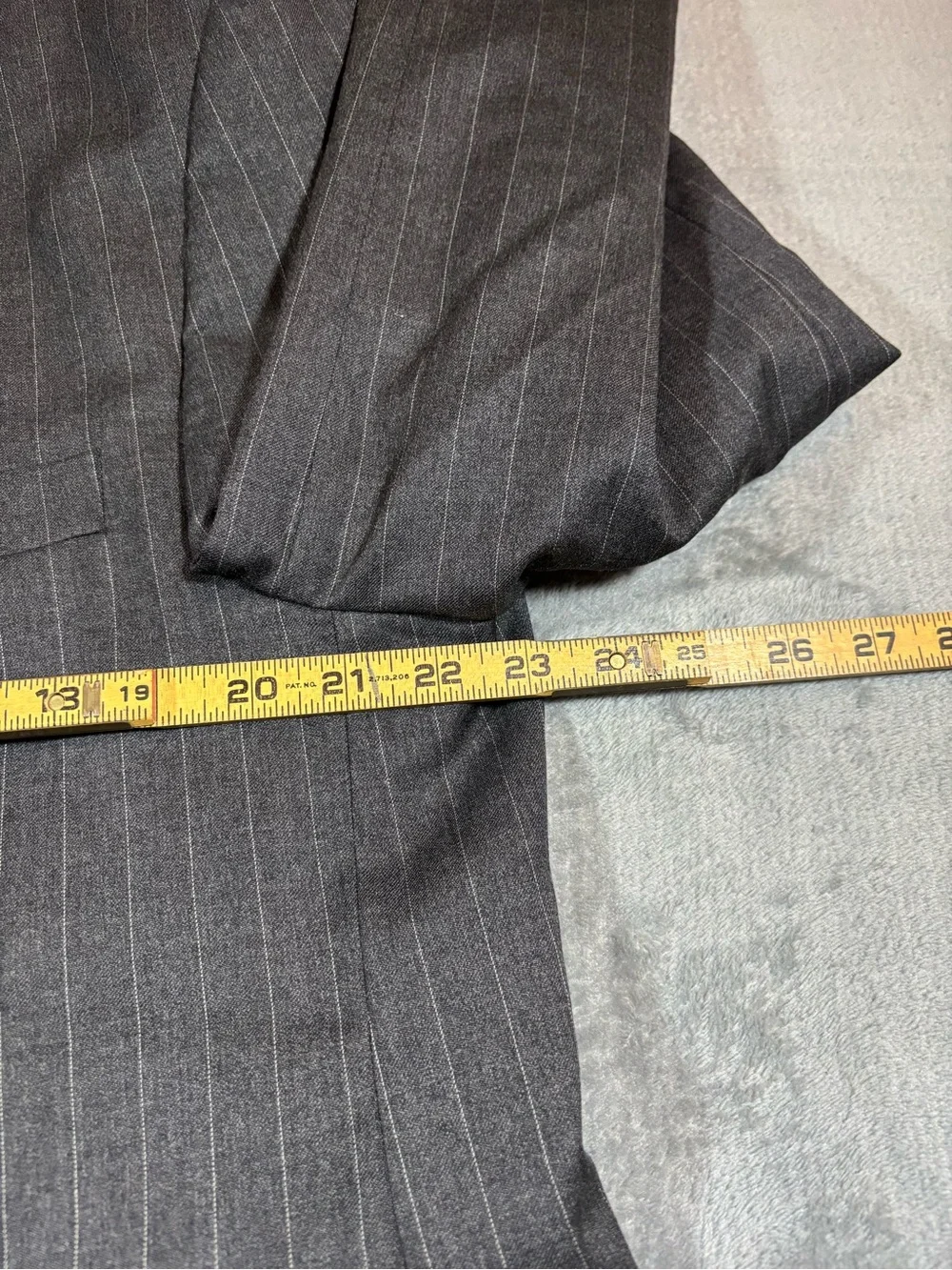 Lauren Ralph Lauren Men's Gray Pinstripe Blazer Wool